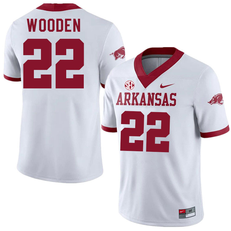 #22 Caleb Wooden Arkansas Jersey,Arkansas Razorbacks College Football Jerseys Stitched-White  #22 Caleb Wooden Arkansas Jersey,Arkansas Razorbacks College Football Jerseys Stitched-White